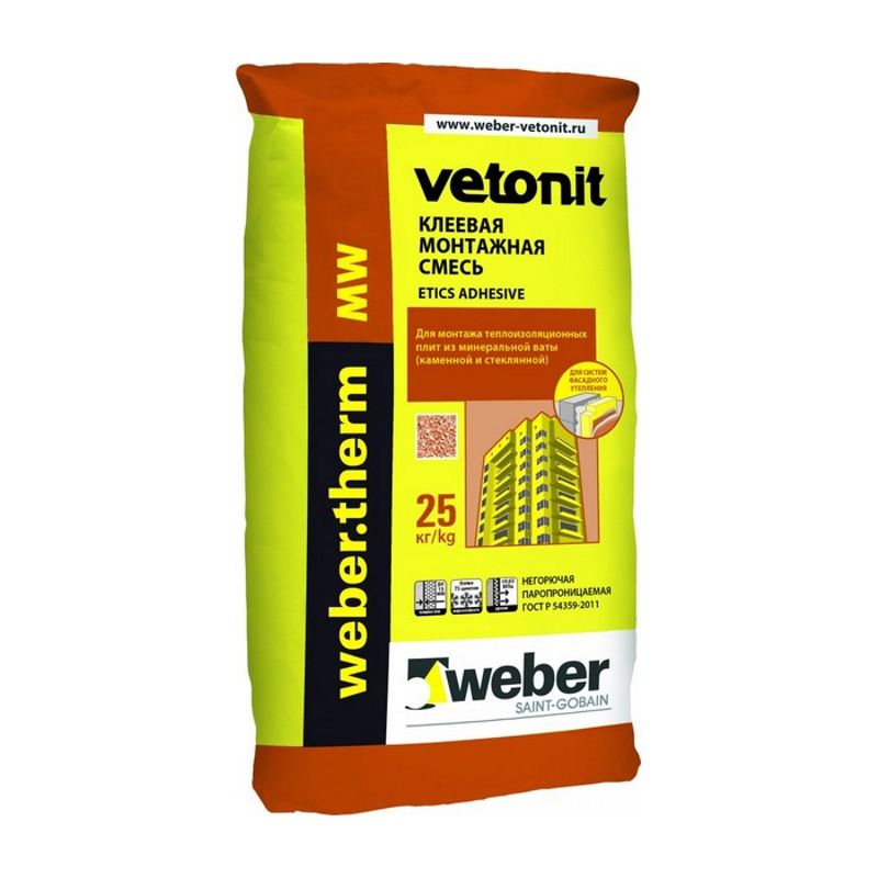 Клей для теплоизоляции Weber.Vetonit Therm MW, 25 кг