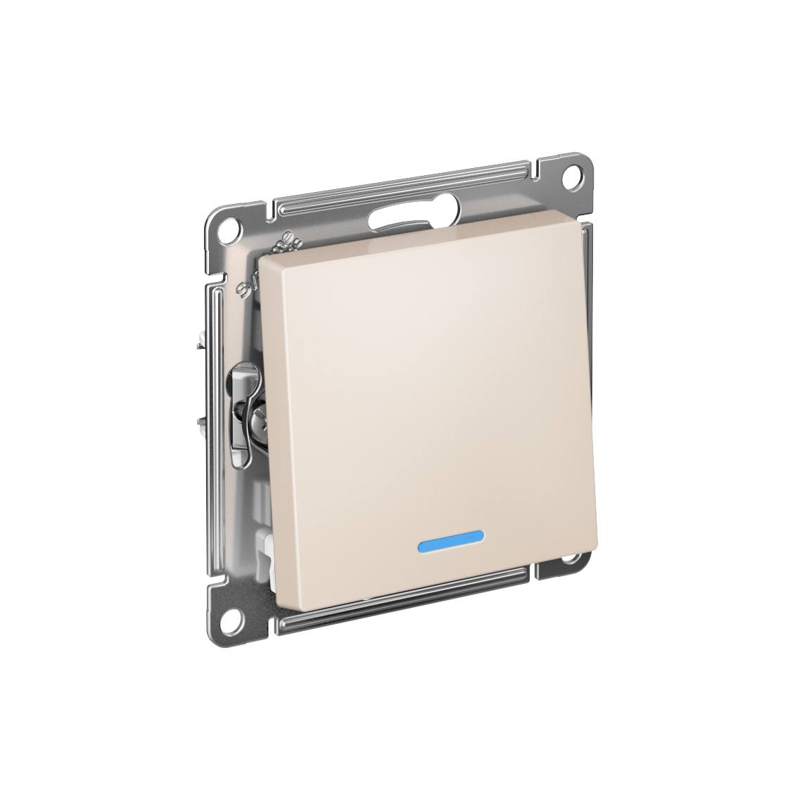 Systeme Electric AtlasDesign Бежевый Выключатель 1-клавишный с подсвет., сх.1а, 10АХ, мех., быстрозажим. клем.
