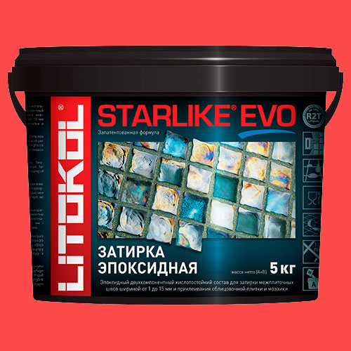 Эпоксидная затирка для плитки Litokol Starlike Evo S.550 Rosso Oriente, 5 кг