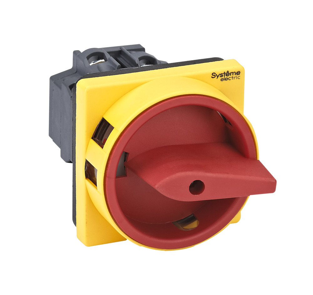 Systeme Electric SystemePact MSD  Выключатель-разъединитель 3P 20A IP20 с красной рукояткой на дверцу 4 винтами с замком