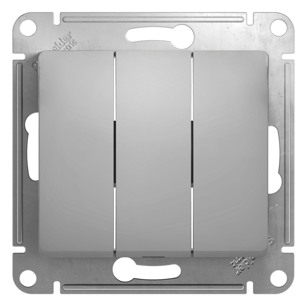 Systeme Electric Glossa Алюминий Выключатель 3-клавишный, сх.3, 10АХ