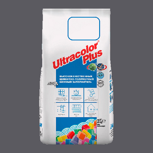 Затирка швов цементная Mapei Ultracolor Plus №119 Серый Лондон 2кг