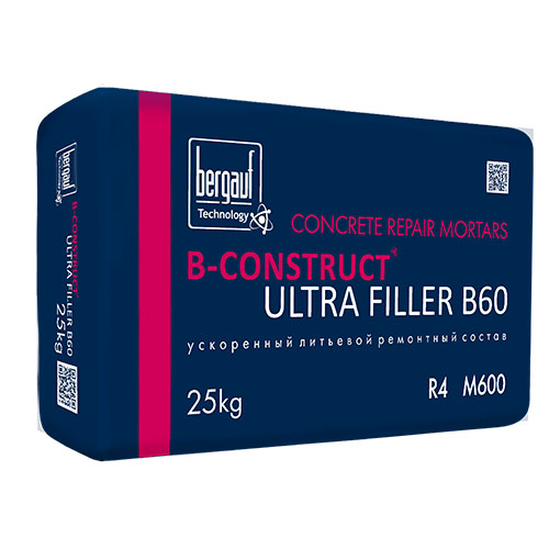 Ремонтный состав Bergauf B-Construct Ultra Filler B60, 25 кг