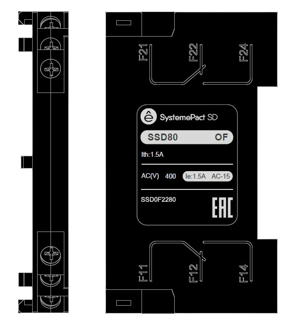 Systeme Electric Вспомогательный контакт для SD80 2NO2NC