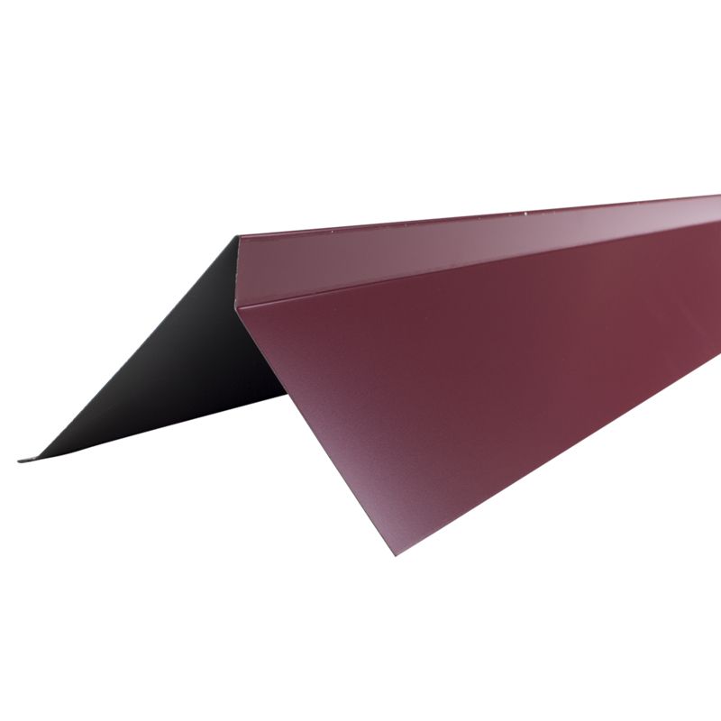 Планка торцевая Шинглас, красная, 75х25х65х5 мм длина 2 м