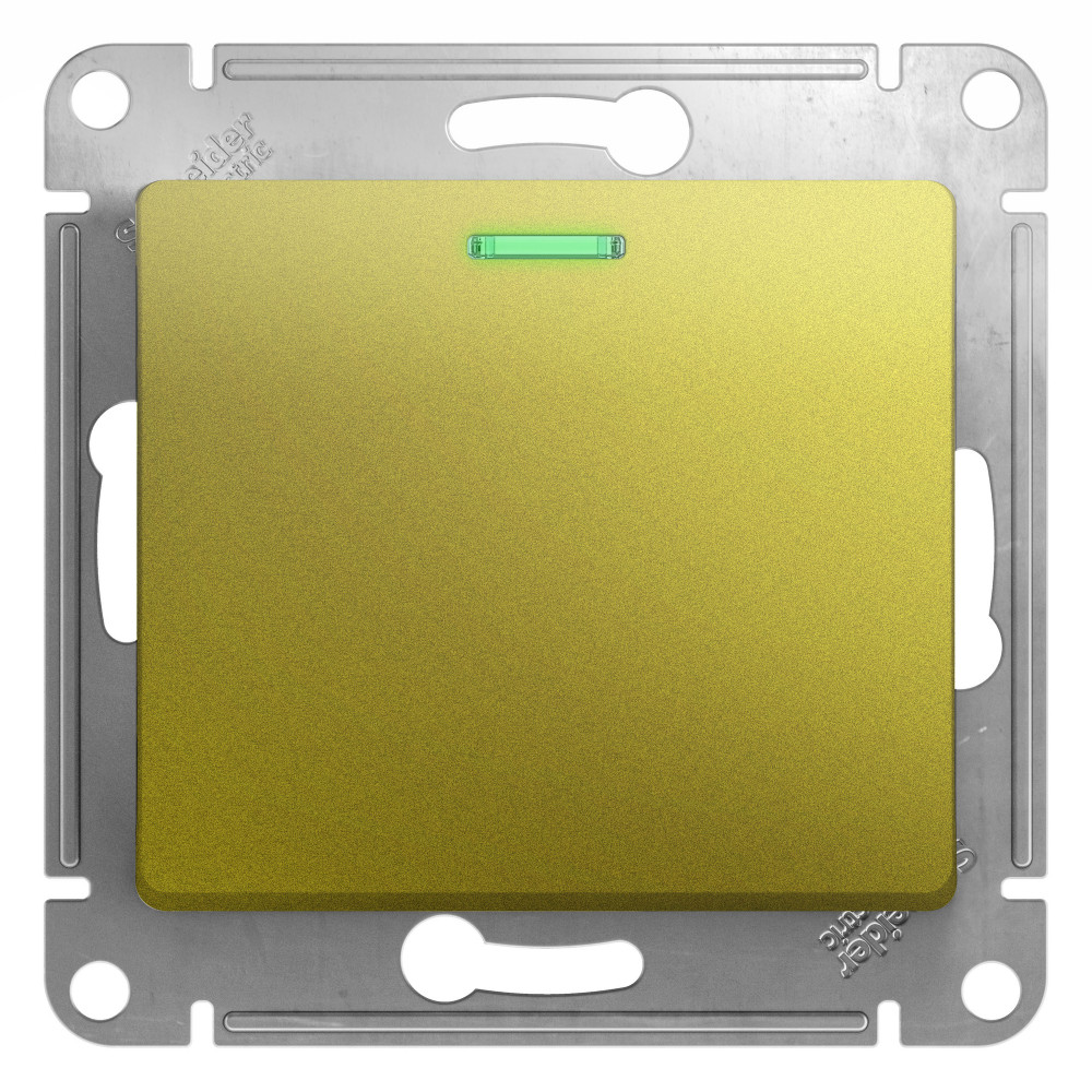 Systeme Electric Glossa Фисташковый Переключатель 1-клавишный с подсветкой, сх.6а,10AX