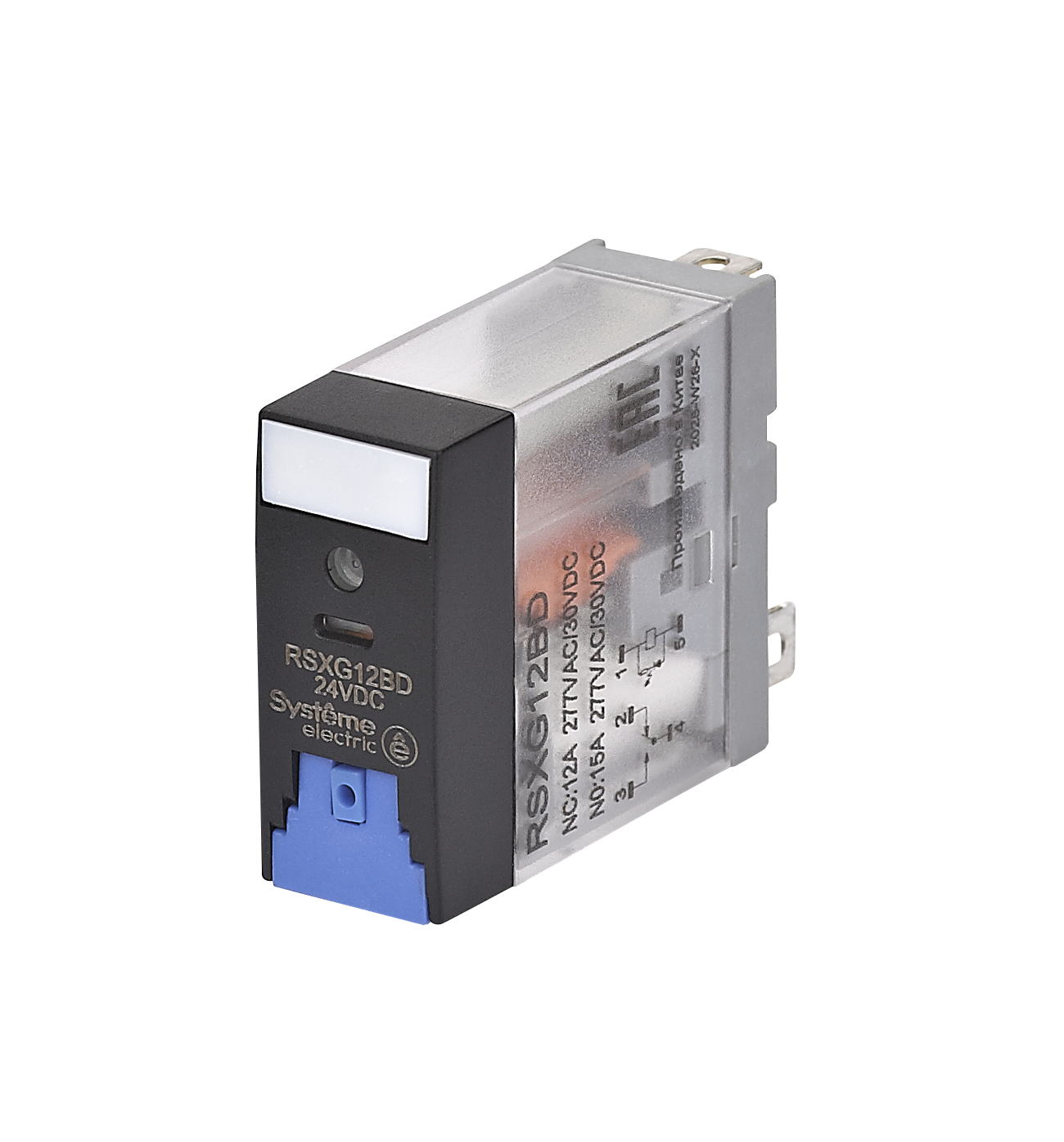 Systeme Electric Реле 12A 1CO 24VDC тест кнопка LED