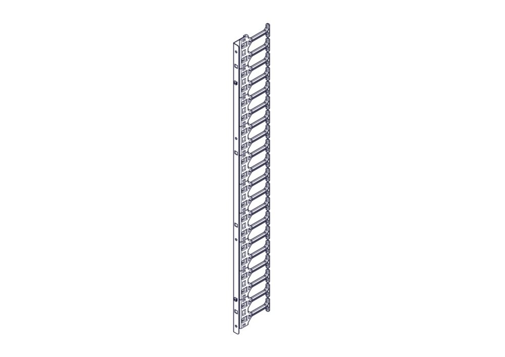 Systeme Electric Вертикальный кабельный организатор Excelente, 42U, пластиковые пальцы, 1 ряд x 2