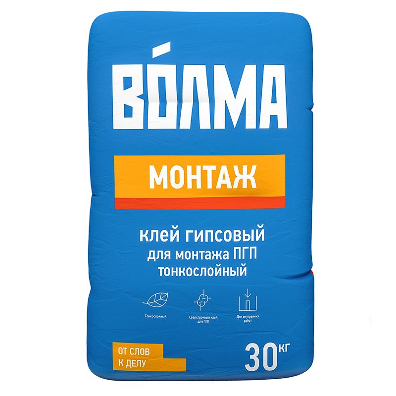Клей гипсовый монтажный ВОЛМА-Монтаж, 30 кг