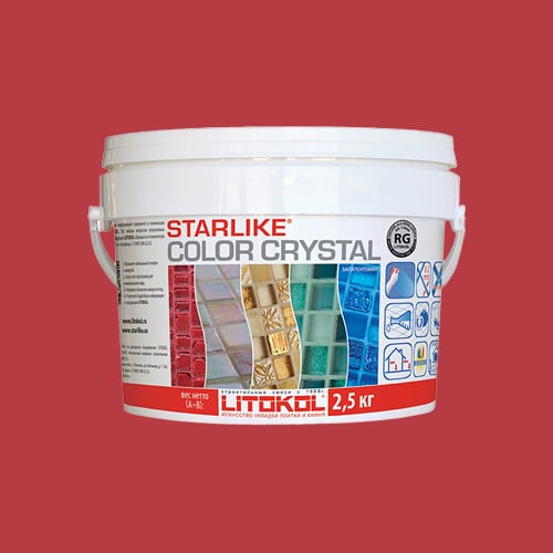 Эпоксидная затирка для плитки Litokol Starlike Color Crystal C.351 Rosso Pompei, 2,5 кг