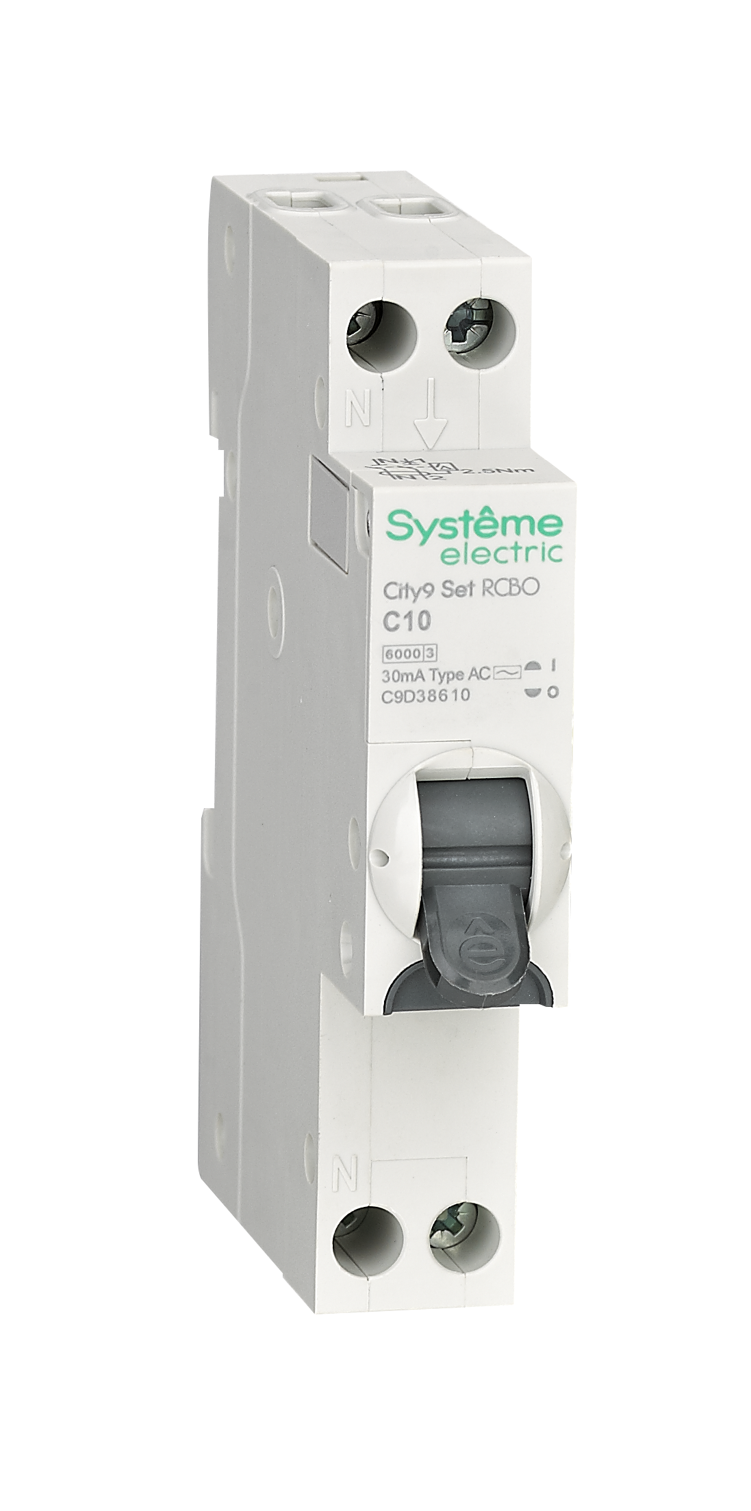 Systeme Electric City9 АВДТ 1П+Н C10 6000A 30мА AC 18мм