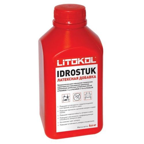 Латексная добавка Litokol IDROSTUK - м, белый, канистра 0,6 кг