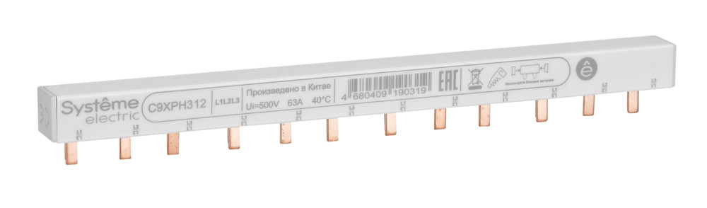 Systeme Electric Шинка Греб. 3P (L1L2L3) 18мм 12мод 63А