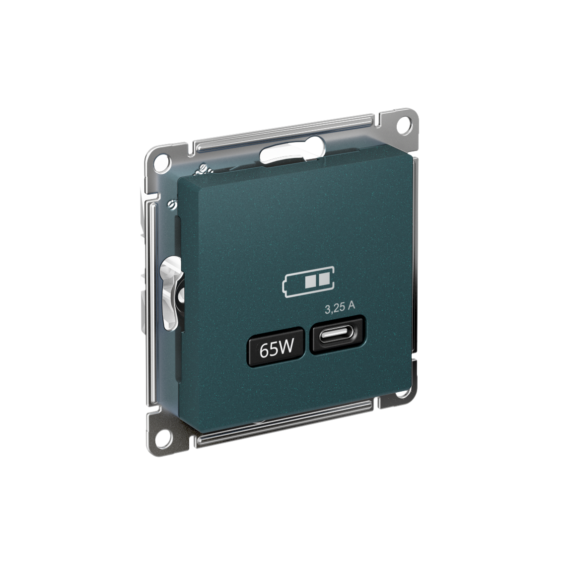 Systeme Electric AtlasDesign Изумруд USB Розетка тип-C 65W высокоскор.заряд. QC, PD, мех.