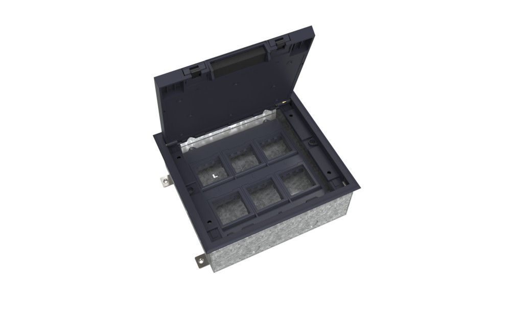 Systeme Elecrtic MultiDesk Люк на 12 модулей IP40 для бетонных полов с монтажной коробкой, тип MDK10