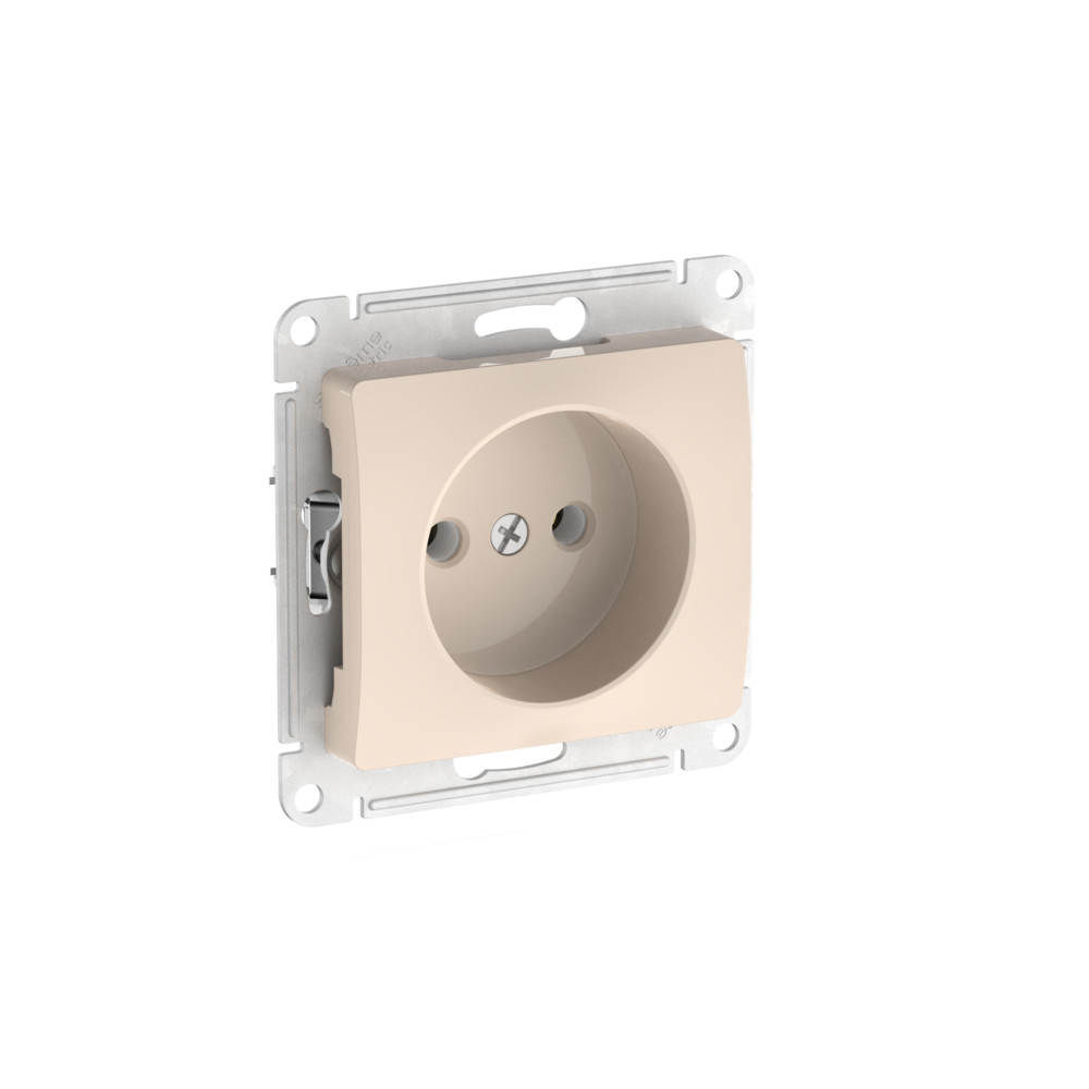 Systeme Electric Glossa Бежевый Розетка без заземления, 16А, мех., быстрозажим. клем.