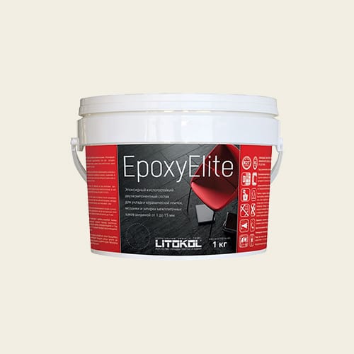 Эпоксидная затирка для плитки Litokol EpoxyElite E.02 Молочный , ведро 1 кг