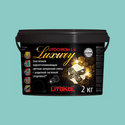 Затирка швов цементная Litokol Litochrom 1-6 Luxury C.600 турмалин, ведро 2 кг