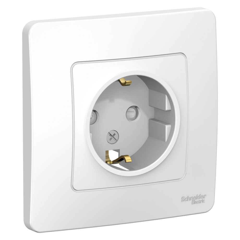 Systeme Electric Blanca внутр Бел Розетка с/з со шторками, 16А, 250В