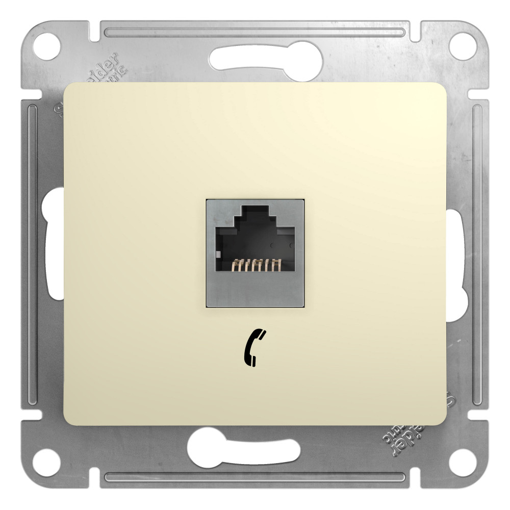 Systeme Electric Glossa Беж Розетка телефонная RJ11