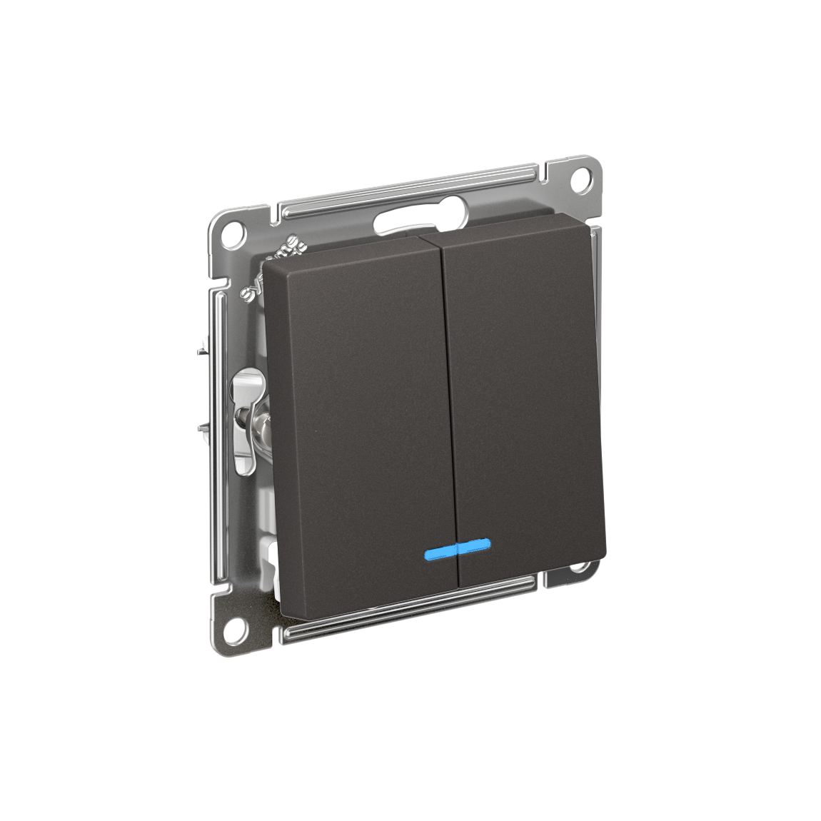 Systeme Electric AtlasDesign Базальт Выключатель 2-клавишный с подсветкой, сх.5а, 10АХ, механизм