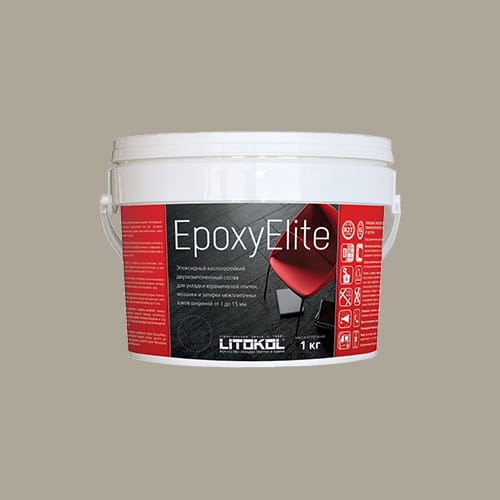 Эпоксидная затирка для плитки Litokol EpoxyElite E.04 Платина , ведро 1 кг