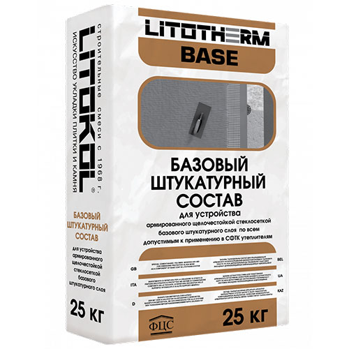Штукатурно-клеевая смесь Litokol Litotherm Base, серый, 25 кг