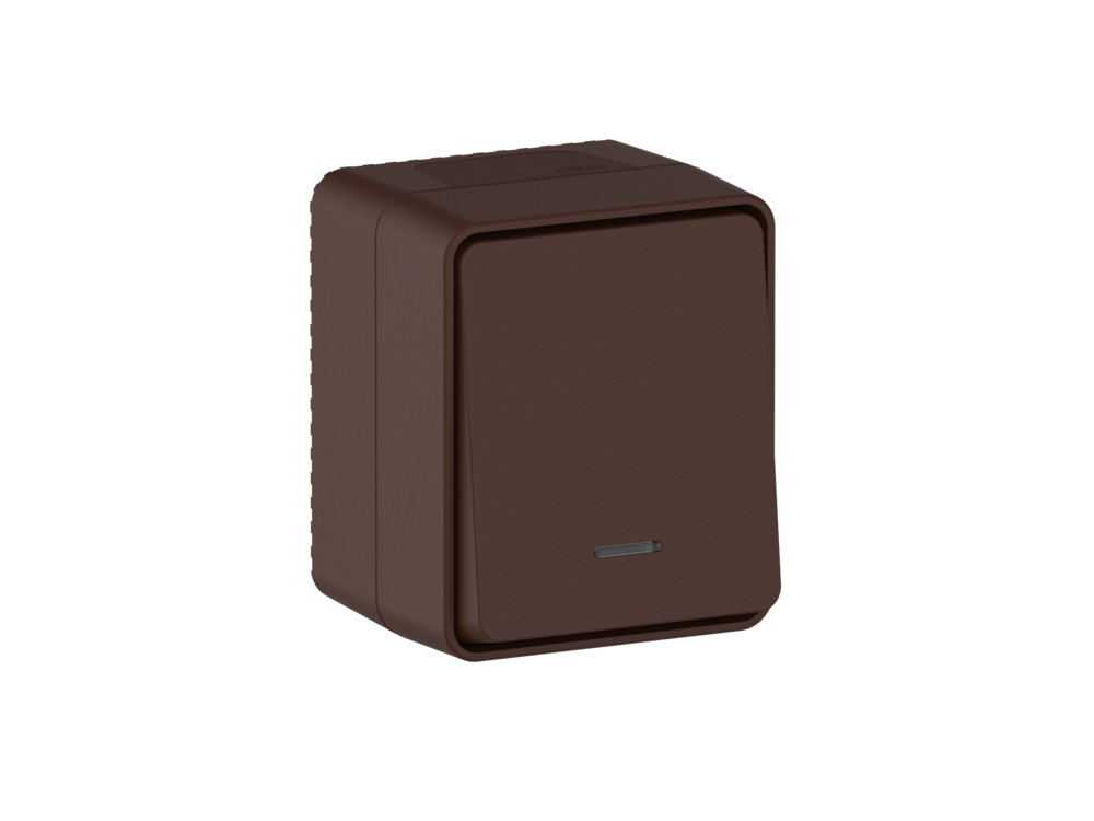 Systeme Electric AtlasDesign Profi54 Наруж Коричневый Выключатель 1-клавишный с подсветкой 10 АХ