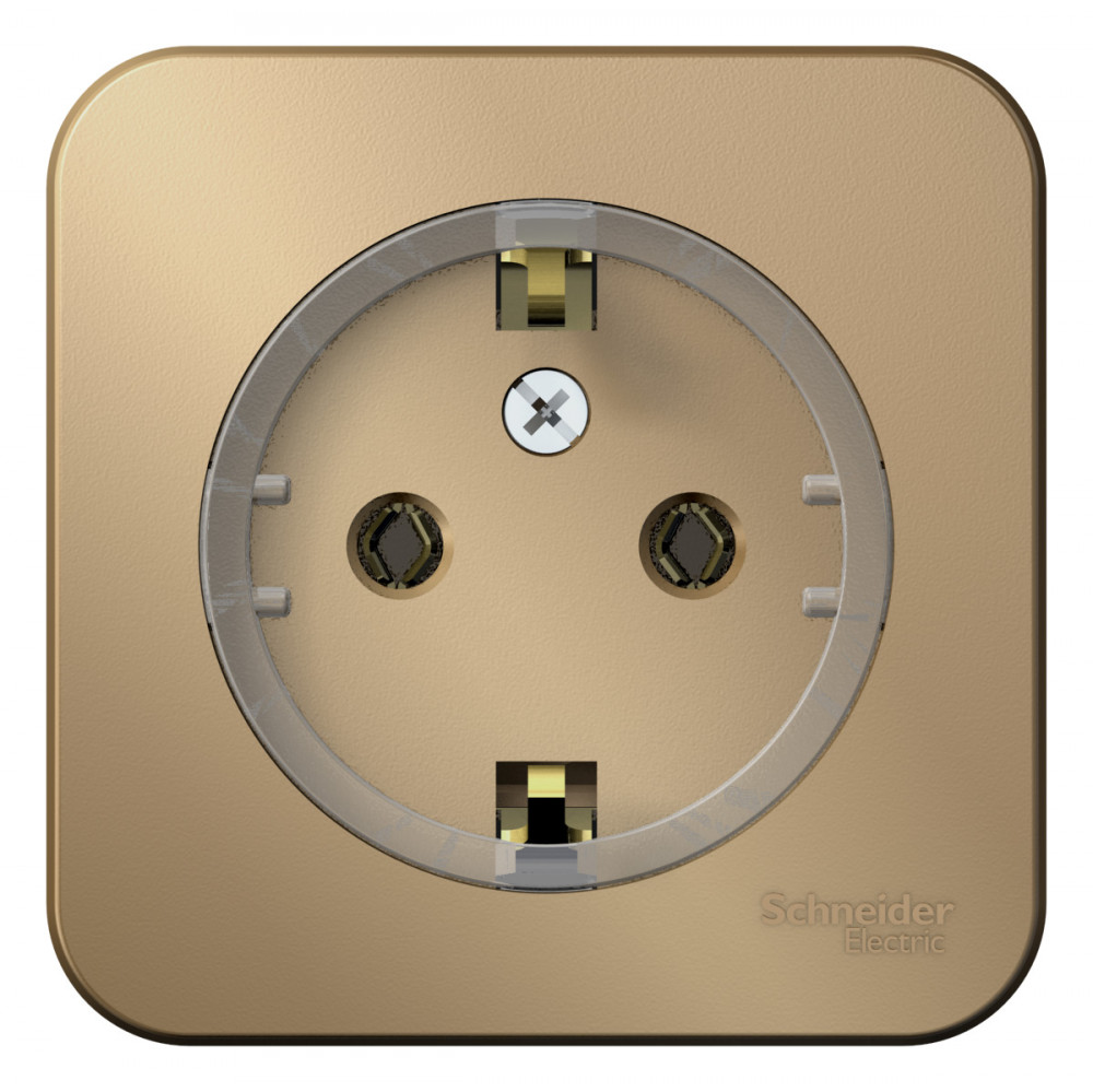 Systeme Electric Blanca наруж Титан Розетка с/з без шторок, (компакт) 16А, 250В, изолир. пластина
