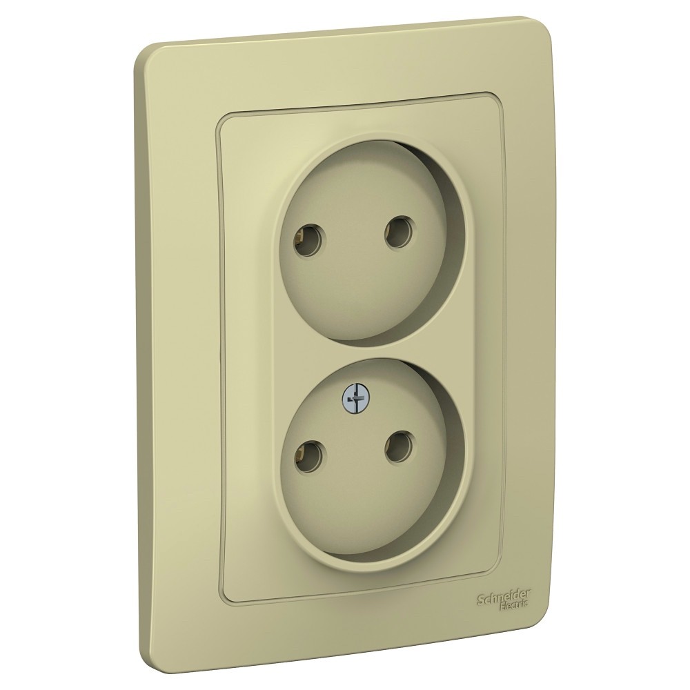 Systeme Electric Blanca внутр Беж Розетка 2-ая б/з без шторок,16А, 250В