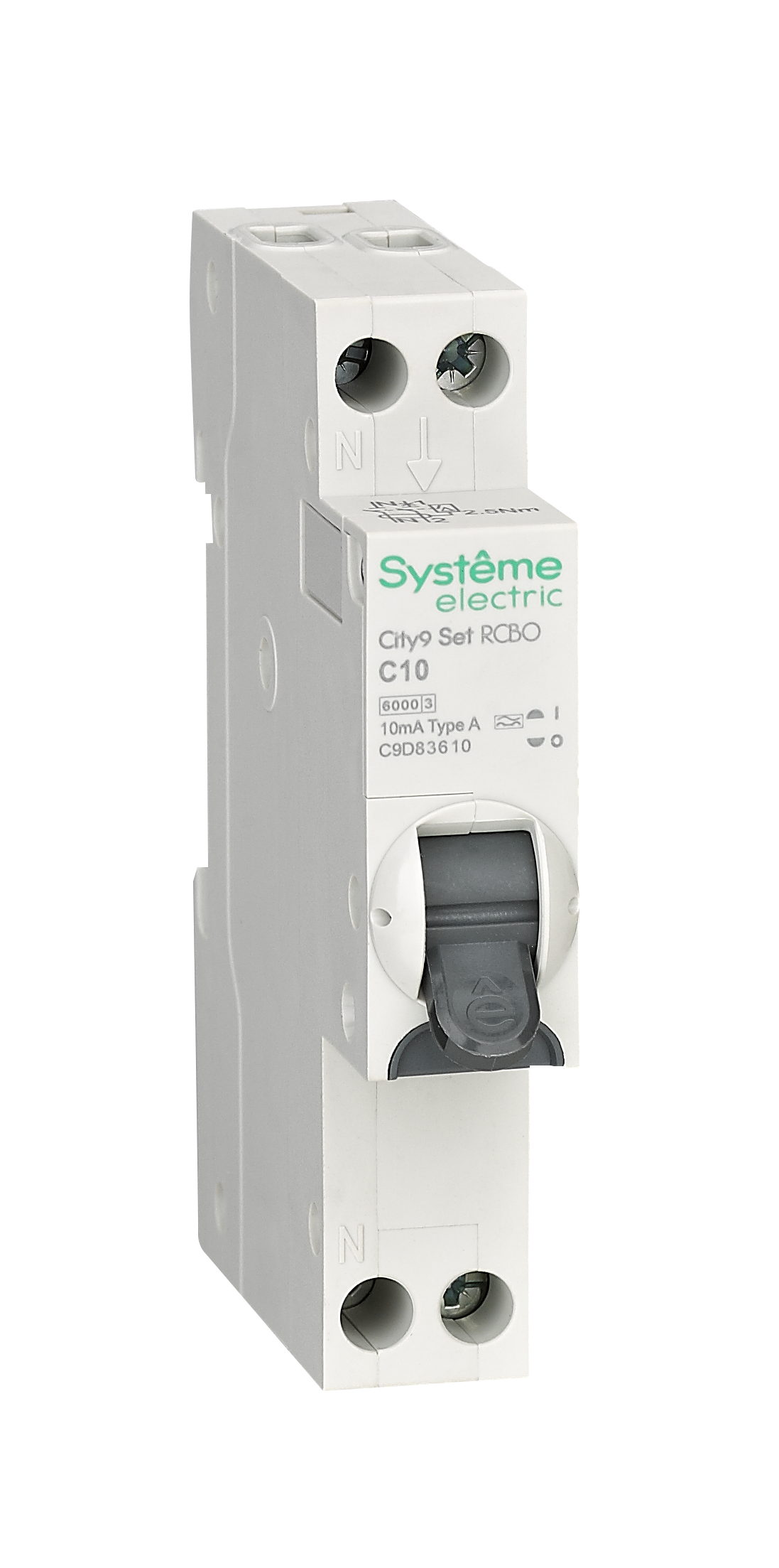 Systeme Electric City9 АВДТ 1П+Н C10 6000A 10мА A 18мм