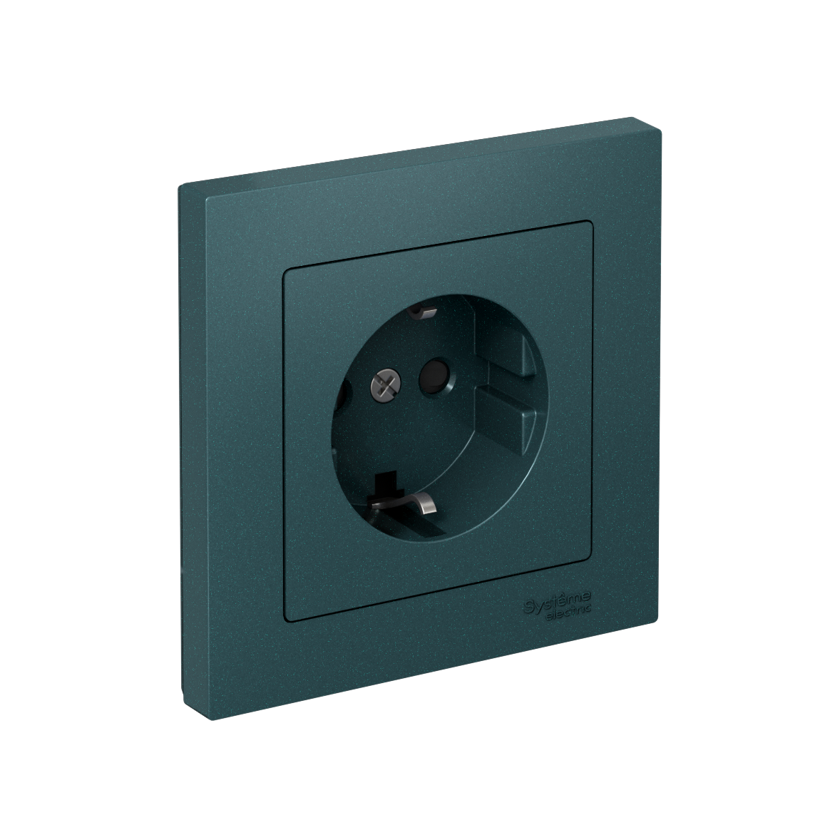 Systeme Electric AtlasDesign Изумруд Розетка с заземлением со шторками, 16А, в сборе, быстрозажим. клем.