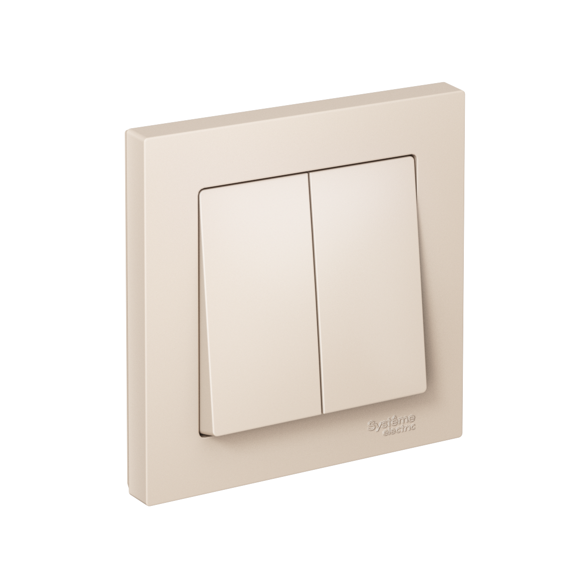 Systeme Electric AtlasDesign Бежевый Выключатель 2-клавишный, сх.5, 10АХ, в сборе, быстрозажим. клем.