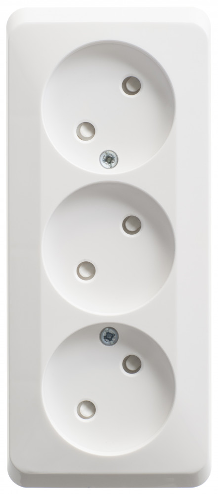 Systeme Electric Этюд наруж Бел Розетка 3-ая б/з со шторками 16А 250B