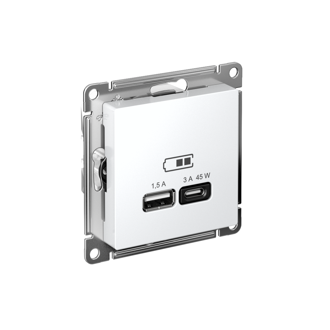 Systeme Electric AtlasDesign Лотос Розетка USB A + тип-C 45Вт высокоскор.заряд. QC, PD, механизм
