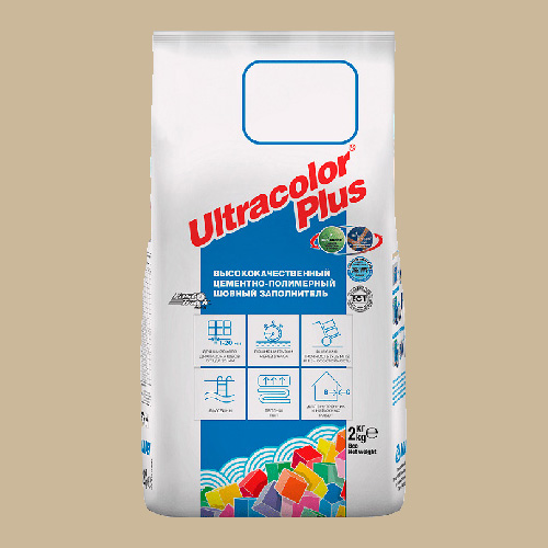 Затирка швов цементная Mapei Ultracolor Plus №138 Миндаль 2кг