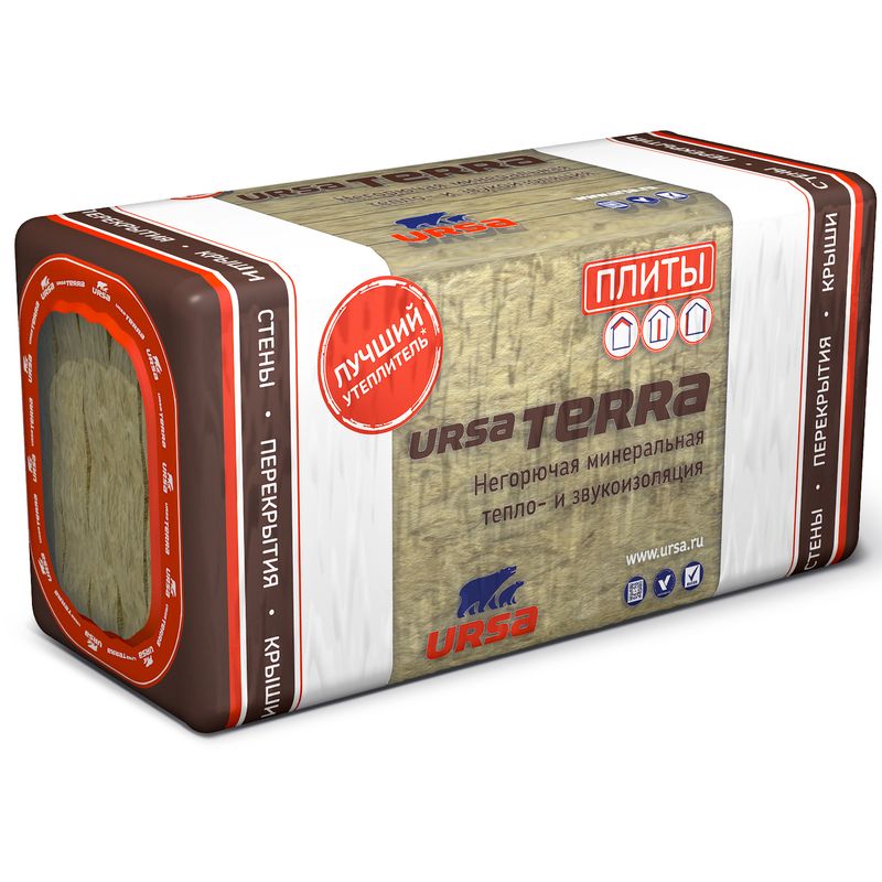 Утеплитель URSA TERRA 36 1250х610х100 мм 5 штук в упаковке