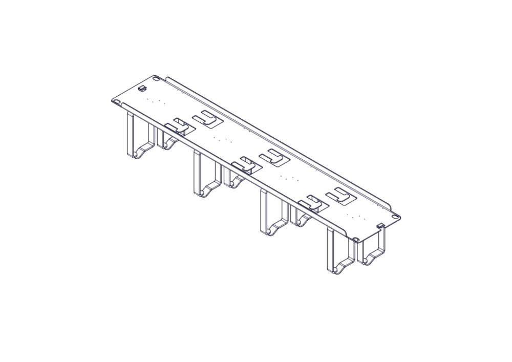 Systeme Electric Горизонтальный кабельный организатор серия Uniprom, 2U, стальные кольца, 2 ряда