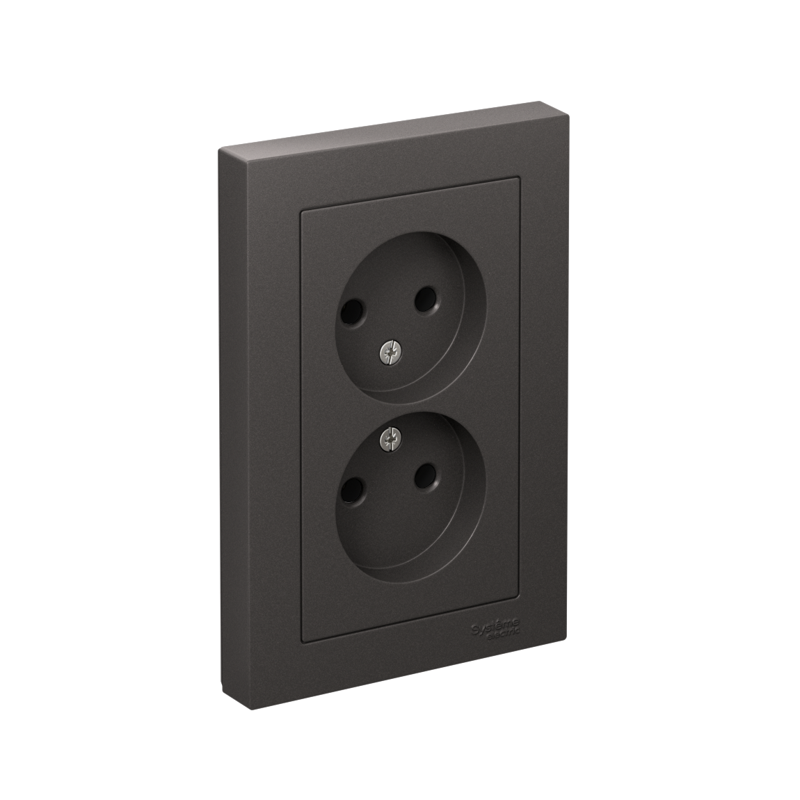 Systeme Electric AtlasDesign Базальт Розетка двойная б/з,16А, в сборе