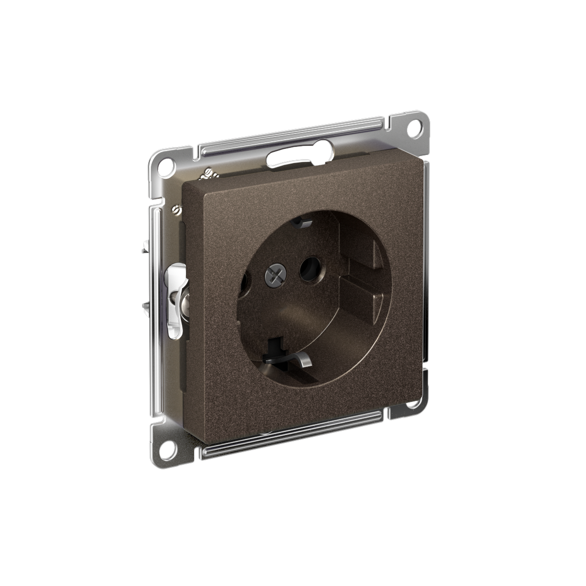 Systeme Electric AtlasDesign Мокко Розетка с заземлением, 16А, мех., быстрозажим. клем.