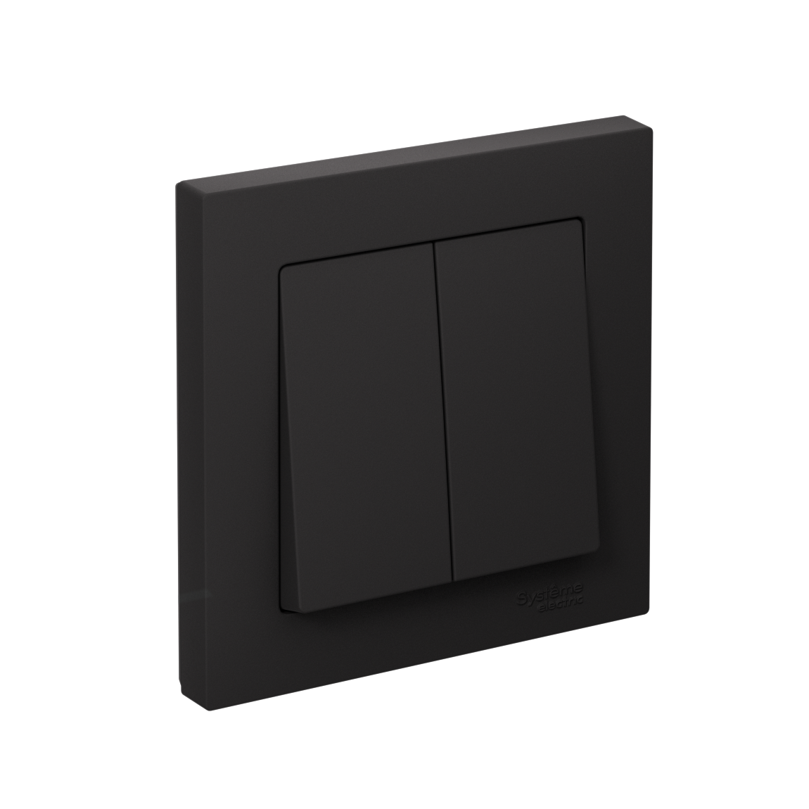 Systeme Electric AtlasDesign Карбон Выключатель 2-клавишный, сх.5, 10АХ, в сборе, быстрозажим. клем.