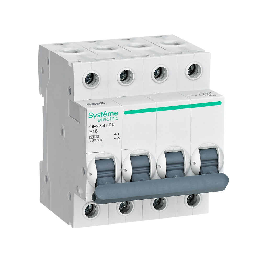 Systeme Electric City9 Set Автоматический выключатель (АВ) B 16А 4P 6kA 400В