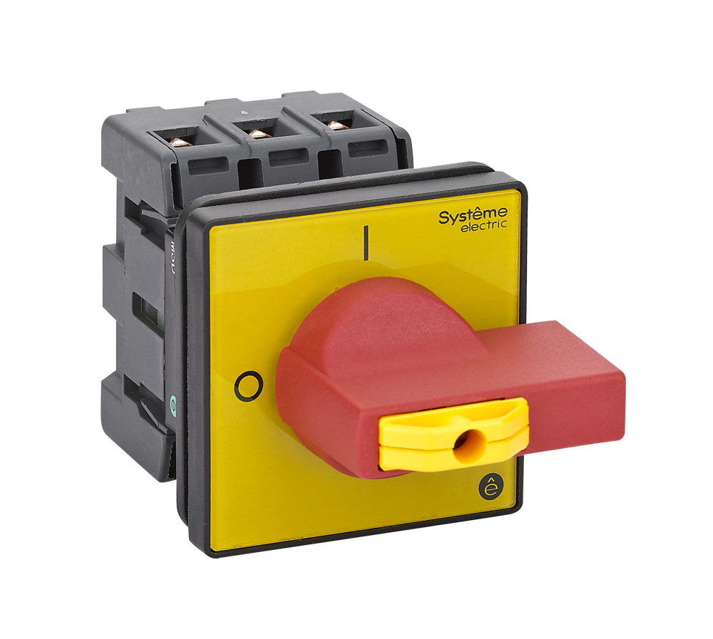Systeme Electric SystemePact MSD  Выключатель-разъединитель 3P 40A IP20 с красной рукояткой на дверцу 4 винта 1 замок