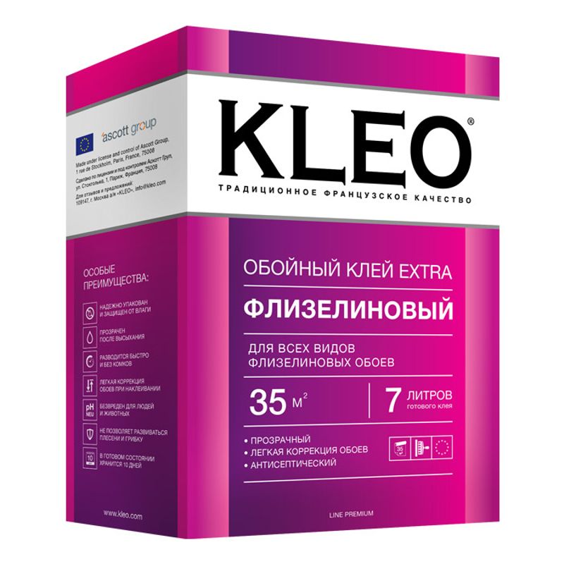 Клей обойный KLEO EXTRA для флизелиновых обоев, 240гр