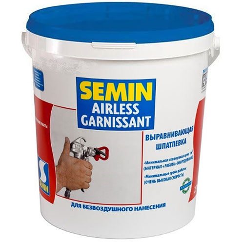 Шпатлевка Semin Airless Garnissant (синяя крышка), ведро, 25кг