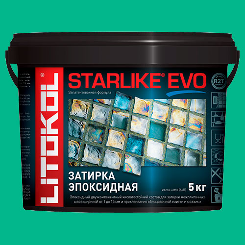 Затирка швов эпоксидная Litokol Starlike Evo S.420 Verde Prato, 5 кг