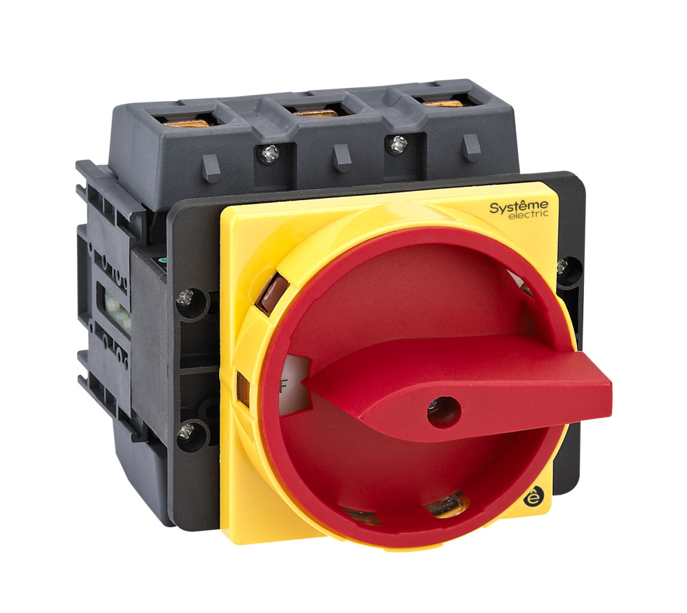 Systeme Electric SystemePact MSD  Выключатель-разъединитель 3P 175A IP20 с красной рукояткой на дверцу 4 винтами с замком