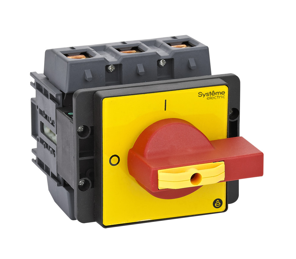 Systeme Electric SystemePact MSD  Выключатель-разъединитель 3P 175A IP20 с красной рукояткой на дверцу 4 винта 1 замок