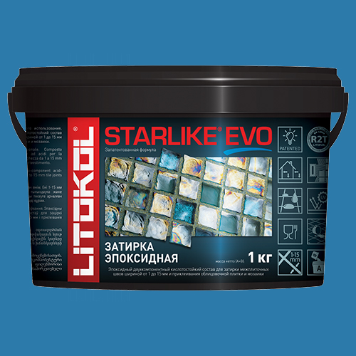 Эпоксидная затирка для плитки Litokol Starlike Evo S.340 Blu Denim, 1 кг