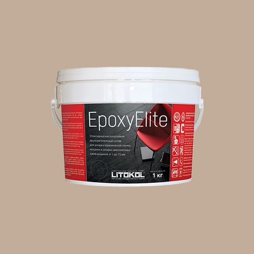 Эпоксидная затирка для плитки Litokol EpoxyElite E.10 Какао , ведро 1 кг